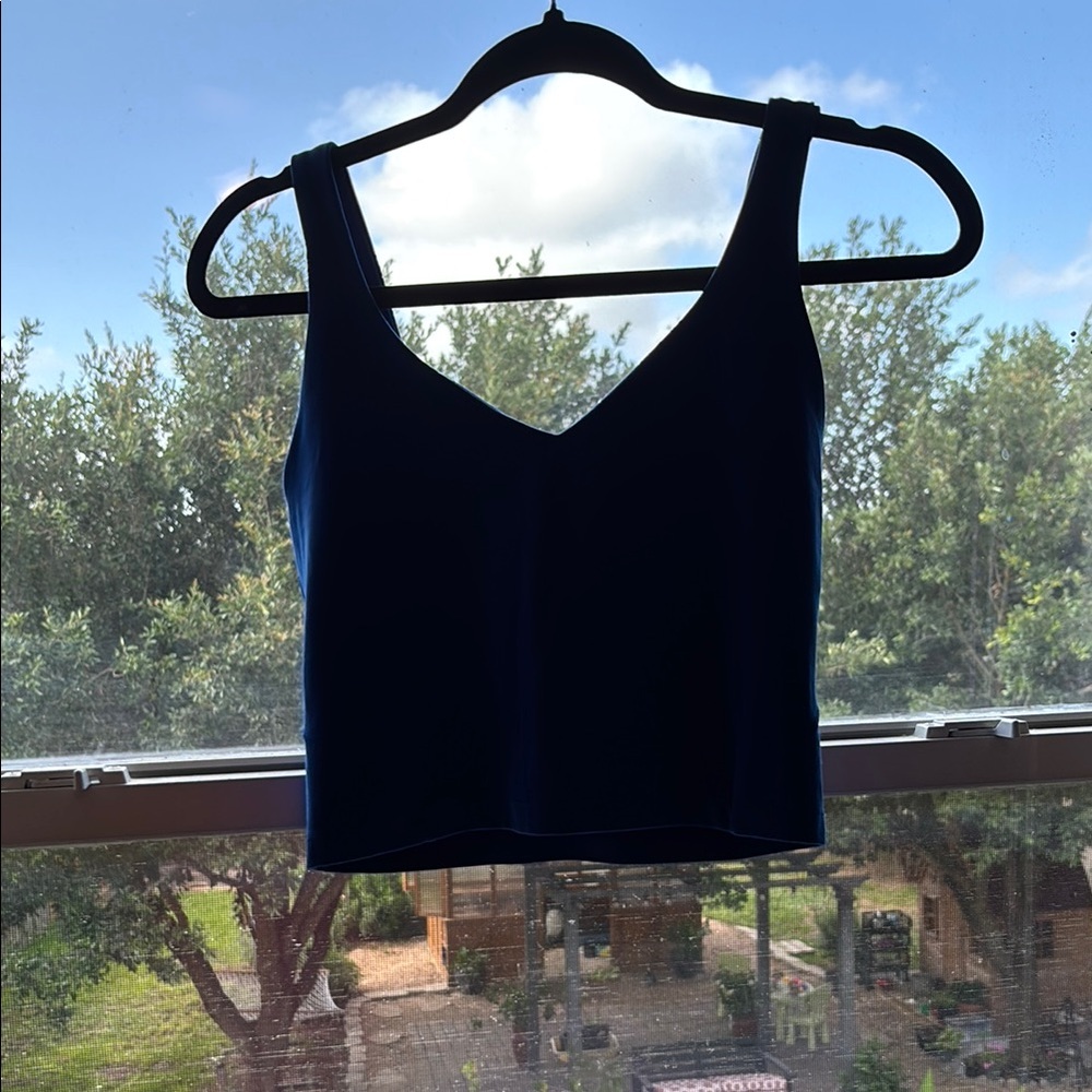 Lululemon Athletica Blue Fitted Crop Tank Top